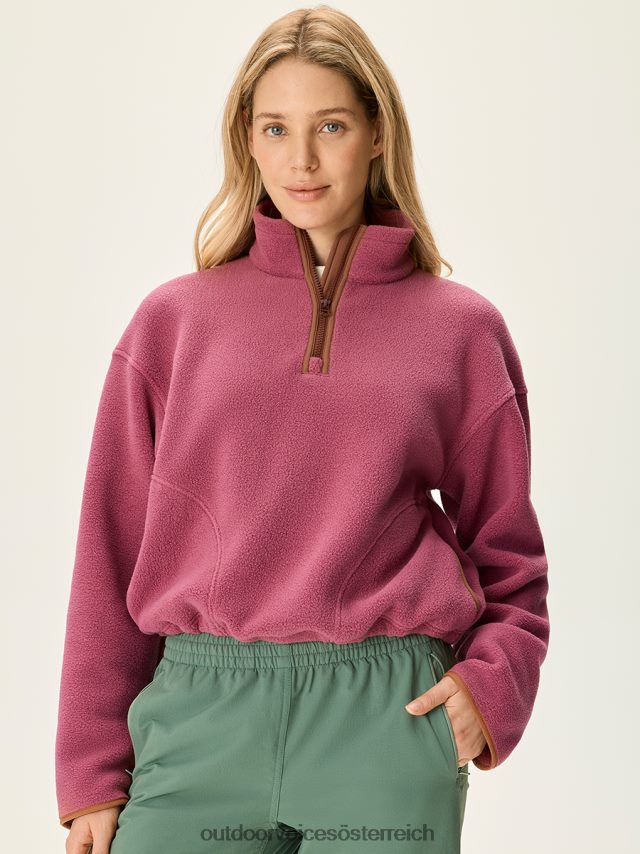 Kleidung Outdoor Voices Frauen Primofleece-Pullover mit 1/4-Reißverschluss Rauchbusch X4DF42